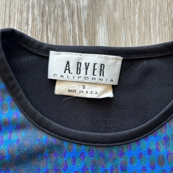 Vintage 90s Y2K A Byer Hindu Krishna Colorful Abstract Long Sleeve Top Size S - Picture 6 of 10